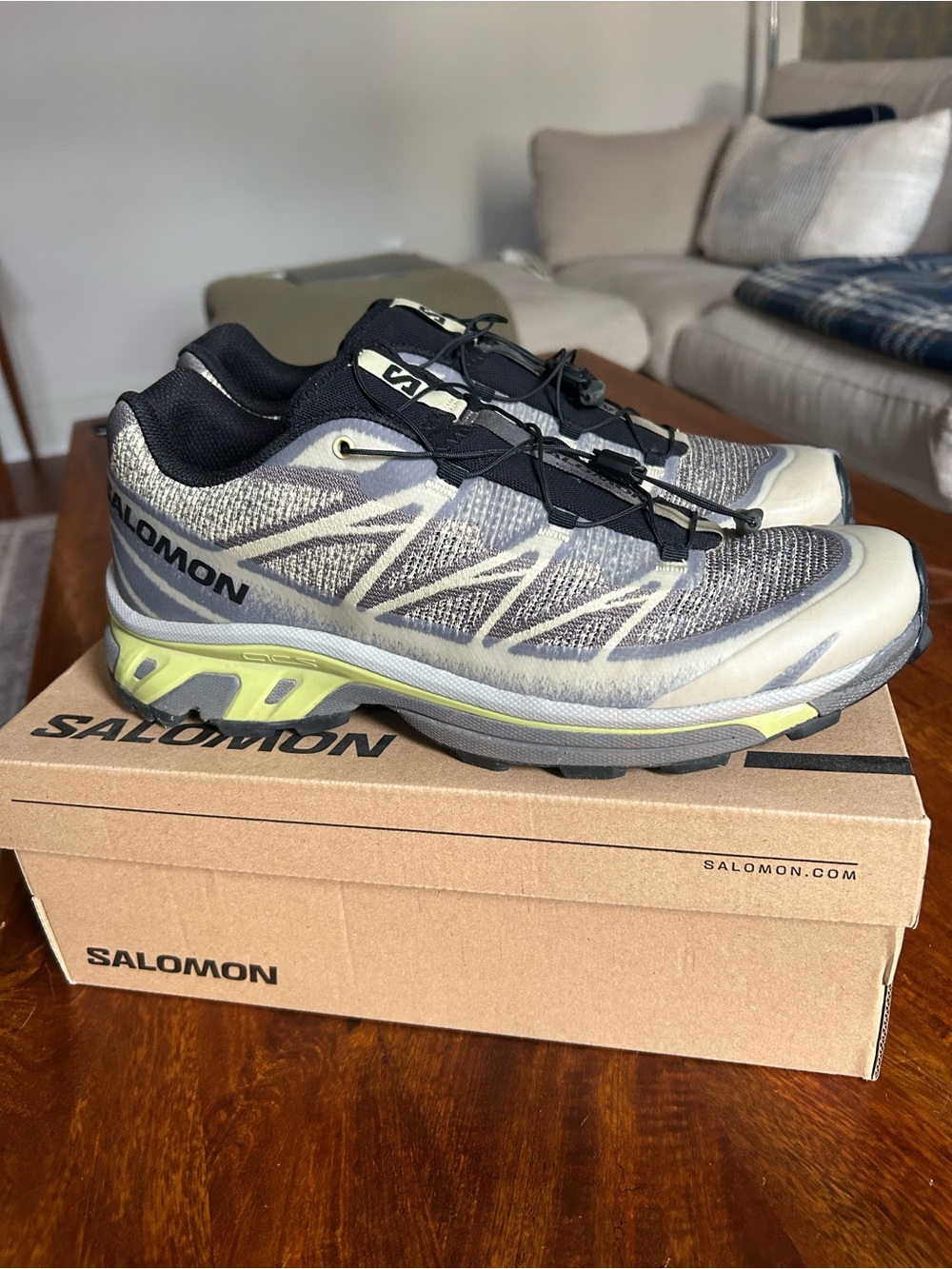 Salomon Men's Trail Shoes - Gray with Lime Highlights